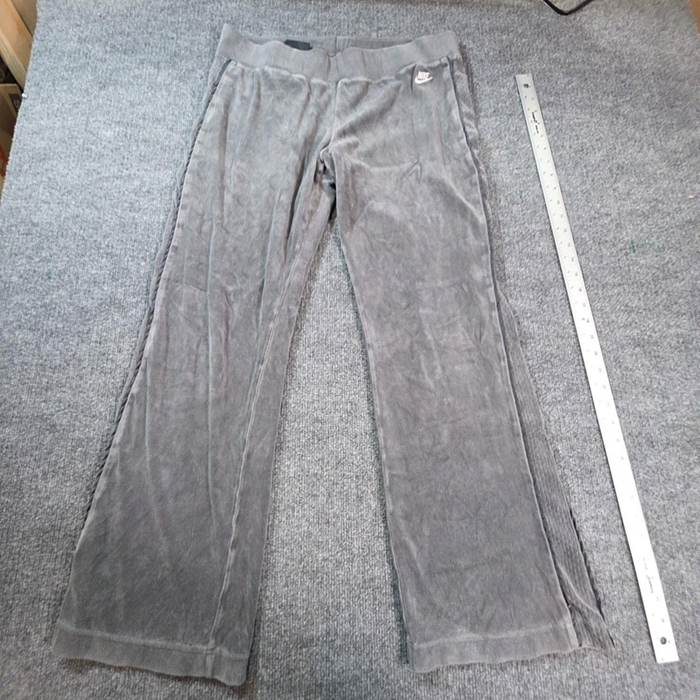 Nike Pants Kids 12-14 Gray Velour Pull On Relaxed Ankle Lounge Casual Warm